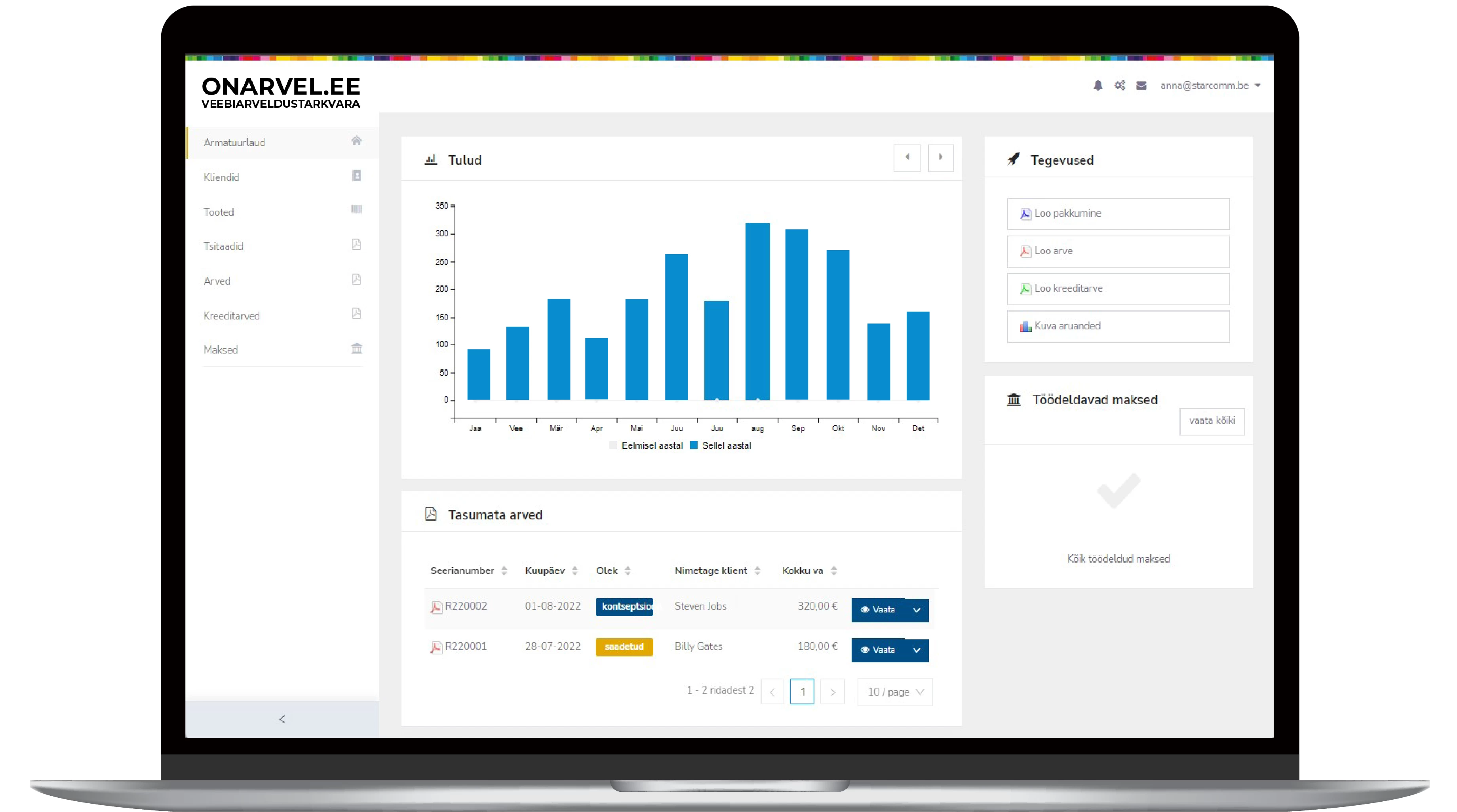 Kuidas onArveliga alustada?